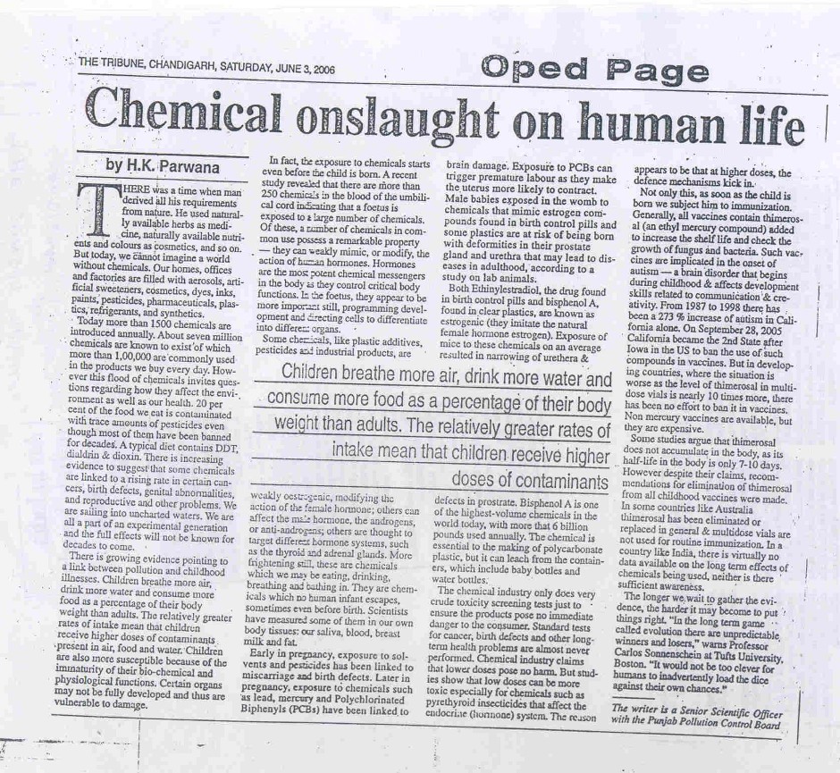Toxin Onslaught on Human Life